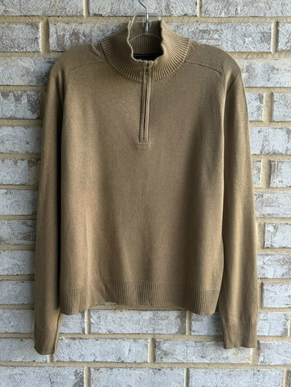 Banana Republic Long Sleeve 1/4 Zip Mock Neck Cashmere/Silk Sweater Men's Size S